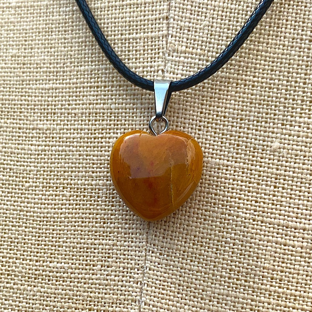 Handmade Genuine Stone Heart Amulet Necklace